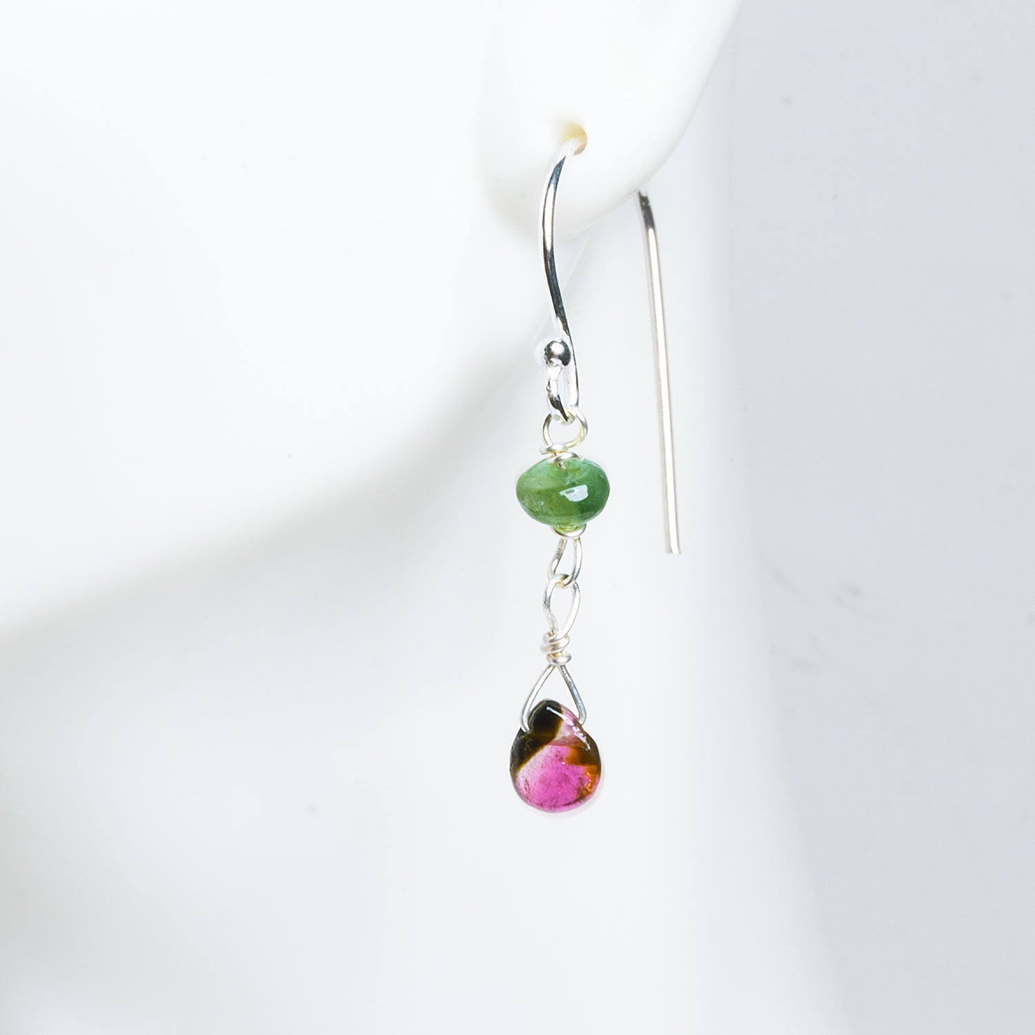 5mm Dark Yellow - Green Tourmaline Wire - Wrapped Focal Connectors 4 Pieces - The Bead Traders