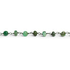 5mm Emerald Rondelle Black Gold Chain 36 Beads - The Bead Traders