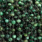 5mm Emerald Rondelle Black Gold Chain 36 Beads - The Bead Traders