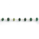 5mm Emerald Rondelle Silver Chain 36 Beads - The Bead Traders