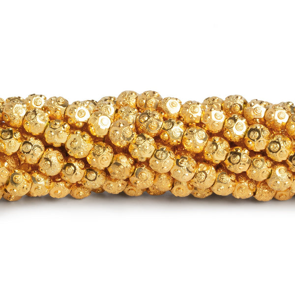 5mm Gold Plated Brass Diamond Cut Rounds 8 inch 47 beads