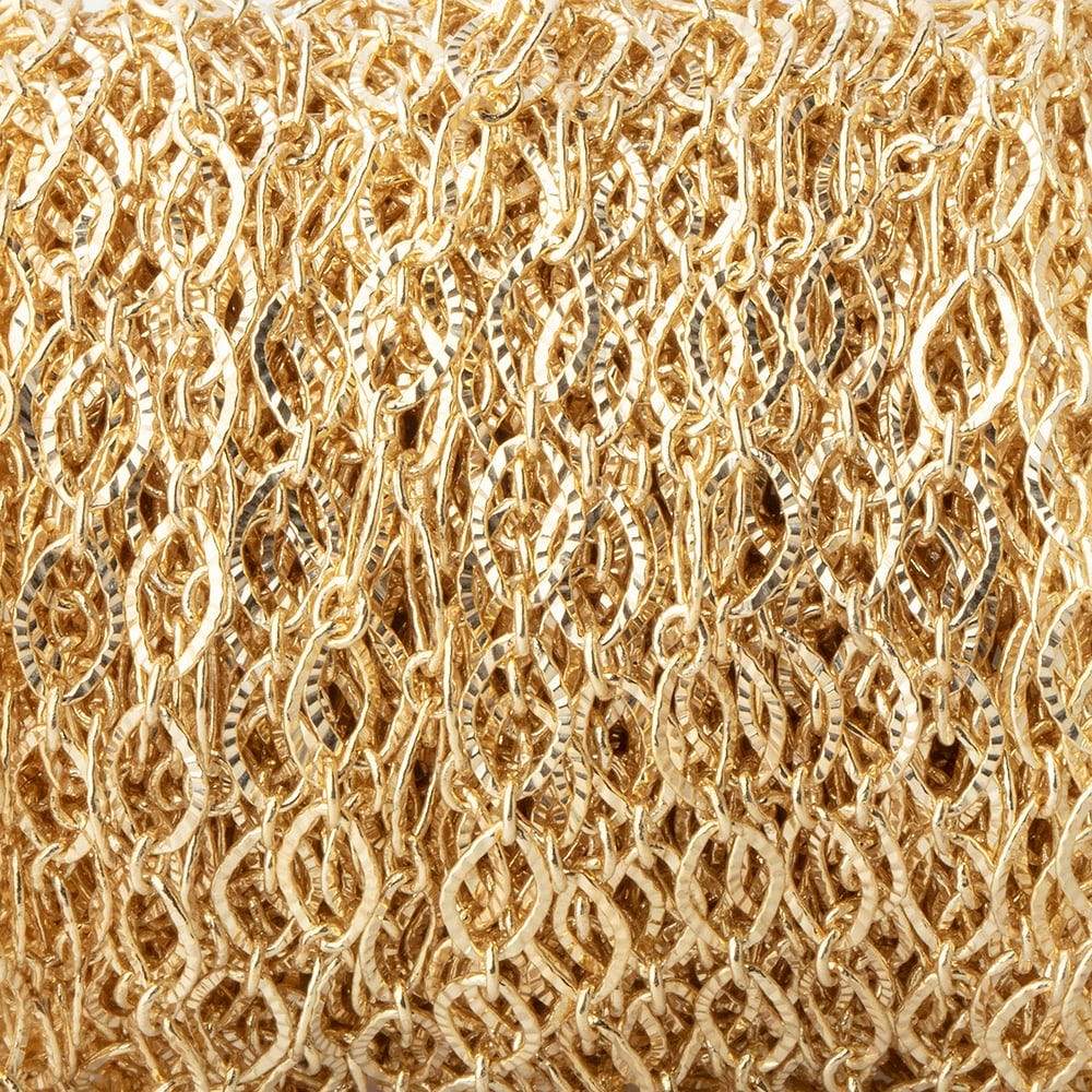 5mm Gold Plated Corrugated Oval Link Chain 3 Feet - The Bead Traders