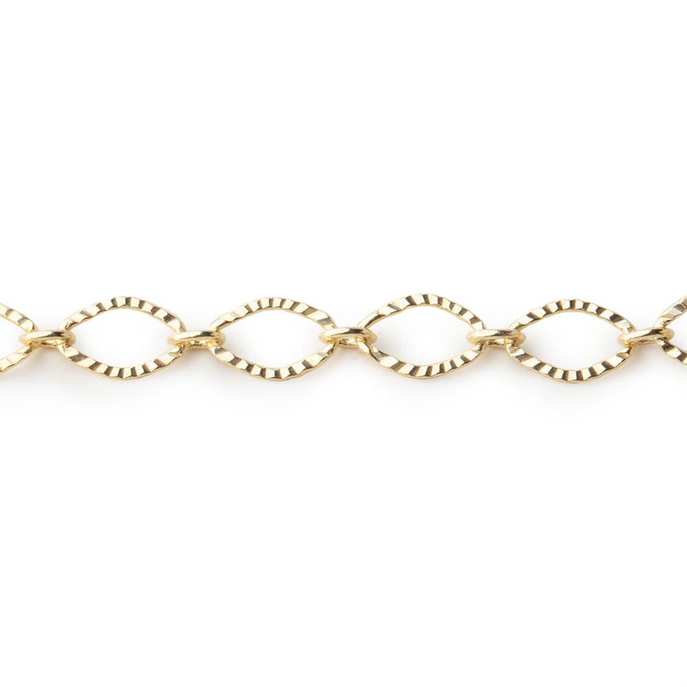 5mm Gold Plated Corrugated Oval Link Chain 3 Feet - The Bead Traders