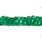 5mm Green Quartz Faceted Cubes 8 inch 37 beads - The Bead Traders