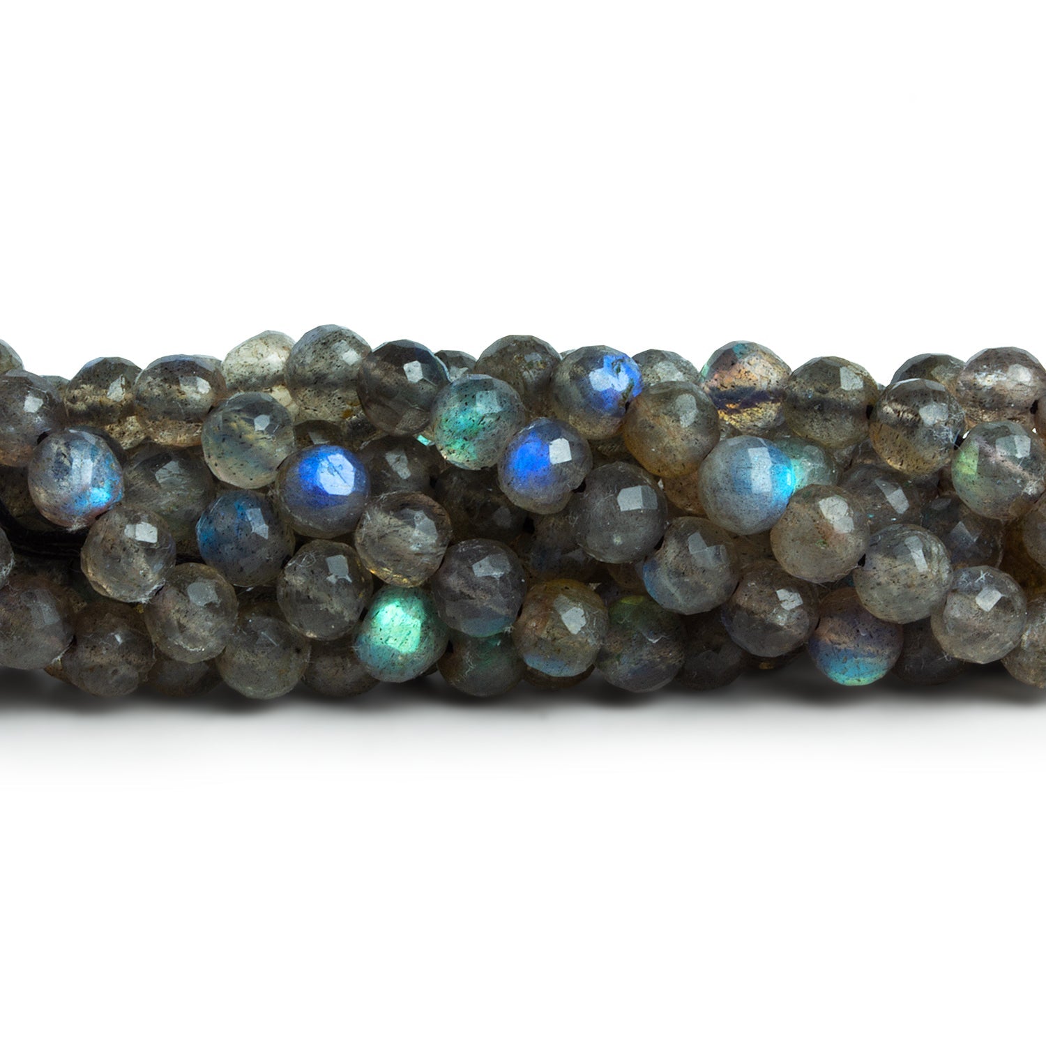 5mm Labradorite Faceted Rounds 12 inch 70 beads - The Bead Traders