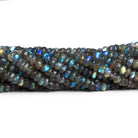 5mm Labradorite Handcut Plain Rondelles 12 inch 110 beads - The Bead Traders