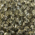 5mm Lemon Quartz Squares Black Gold Chain 27 beads - The Bead Traders
