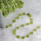 5mm Matte Peridot Coin Silver Chain 28 beads - The Bead Traders