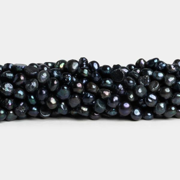 5mm Midnight Peacock Baroque Pearls 15 inch 93 beads