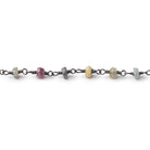 5mm Multi Sapphire Rondelle Black Gold Chain 33 pieces - The Bead Traders