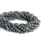 5mm Mystic Labradorite Faceted Rounds 12 inch 67 beads - The Bead Traders