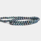 5mm Peacock Off Round Pearls 16 inch 81 beads - The Bead Traders