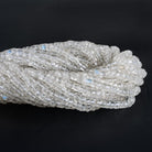5mm Rainbow Moonstone Plain Heishis 12 inch 95 beads - The Bead Traders