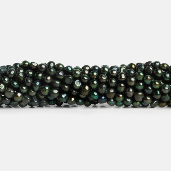 5mm Sage Green Baroque Pearls 16 inch 85 beads