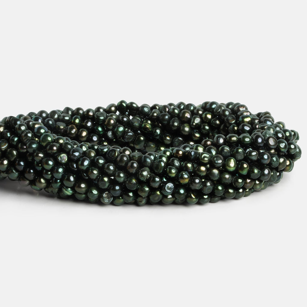 5mm Sage Green Baroque Pearls 16 inch 85 beads - The Bead Traders