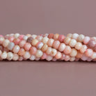 5mm Shaded Pink Peruvian Opal Faceted Rondelles 12 inch 75 beads - The Bead Traders