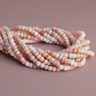 5mm Shaded Pink Peruvian Opal Faceted Rondelles 12 inch 75 beads - The Bead Traders