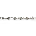5mm Tourmalinated Quartz Rounds Black Gold Chain 29 beads - The Bead Traders