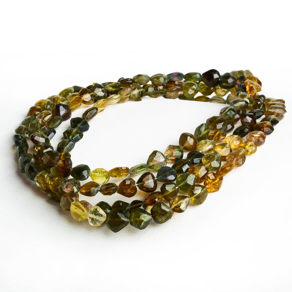 5mm Tourmaline Faceted Hearts 16 inch 77 beads