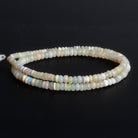 5mm White Ethiopian Opal Plain Rondelles 16 inch 145 beads - The Bead Traders