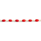 5x3mm Coral Rice Gold Chain 32 beads - The Bead Traders