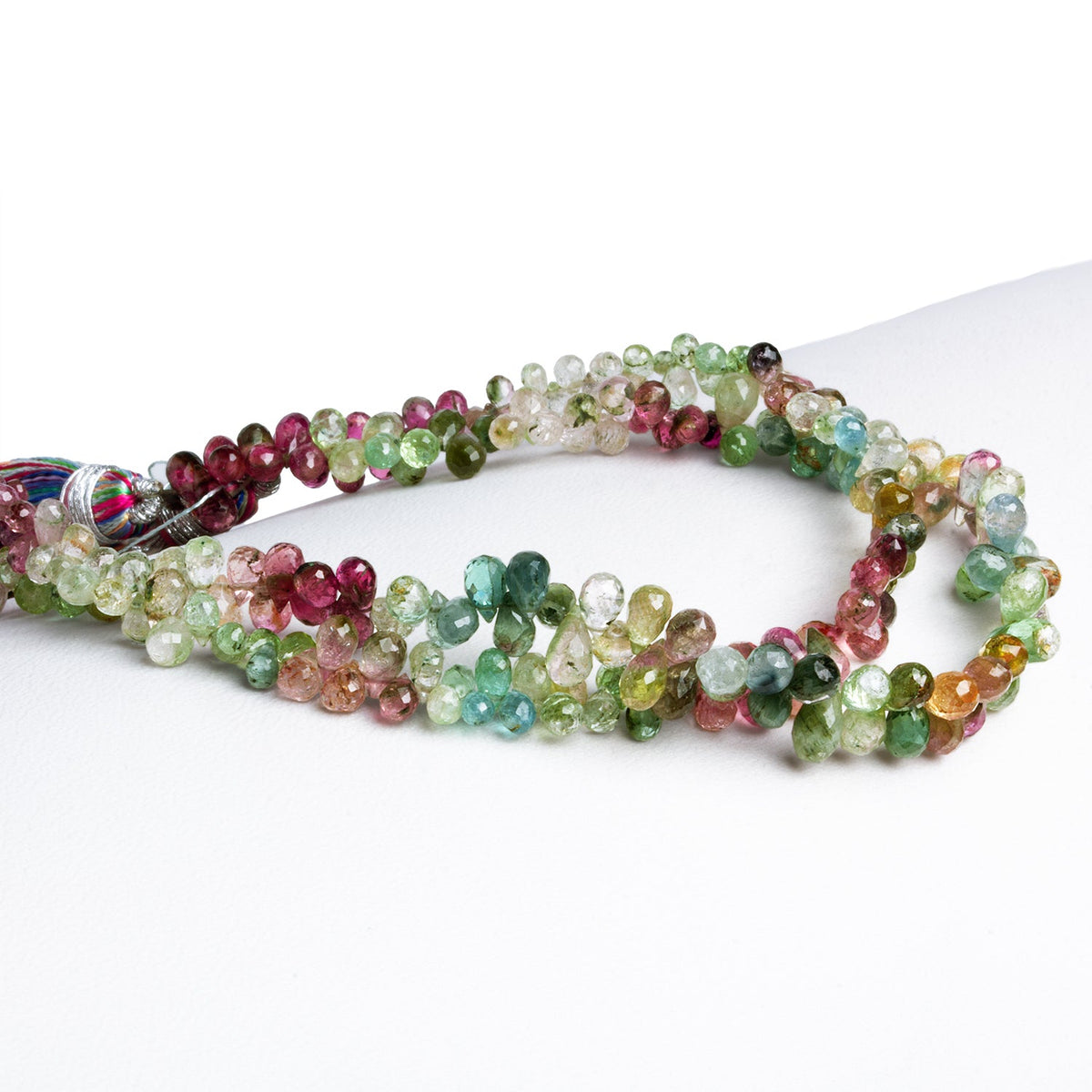 5x3mm Multicolor Tourmaline Faceted Teardrops Set of 2 Strands - The Bead Traders