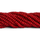5x3mm Red Coral Rondelles 15 inch 140 beads - The Bead Traders