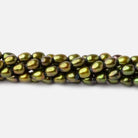 5x4mm Avocado Green Oval Pearl 15 inch 81 beads - The Bead Traders