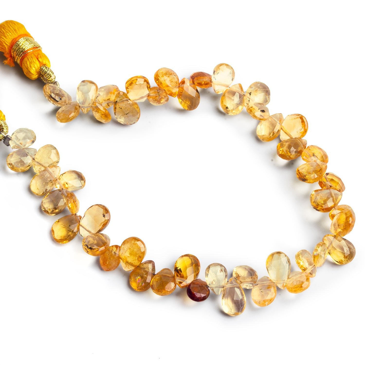 5x4mm Citrine Faceted Hearts 6 inch 45 beads - The Bead Traders