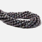 5x4mm Grey Peacock Oval Pearls 15 inch 57 beads - The Bead Traders