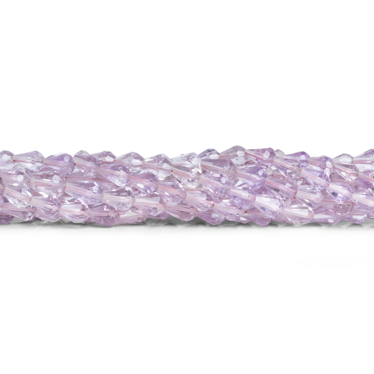5x4mm Light Pink Amethyst Faceted Teardrops 14 inch 60 beads - The Bead Traders