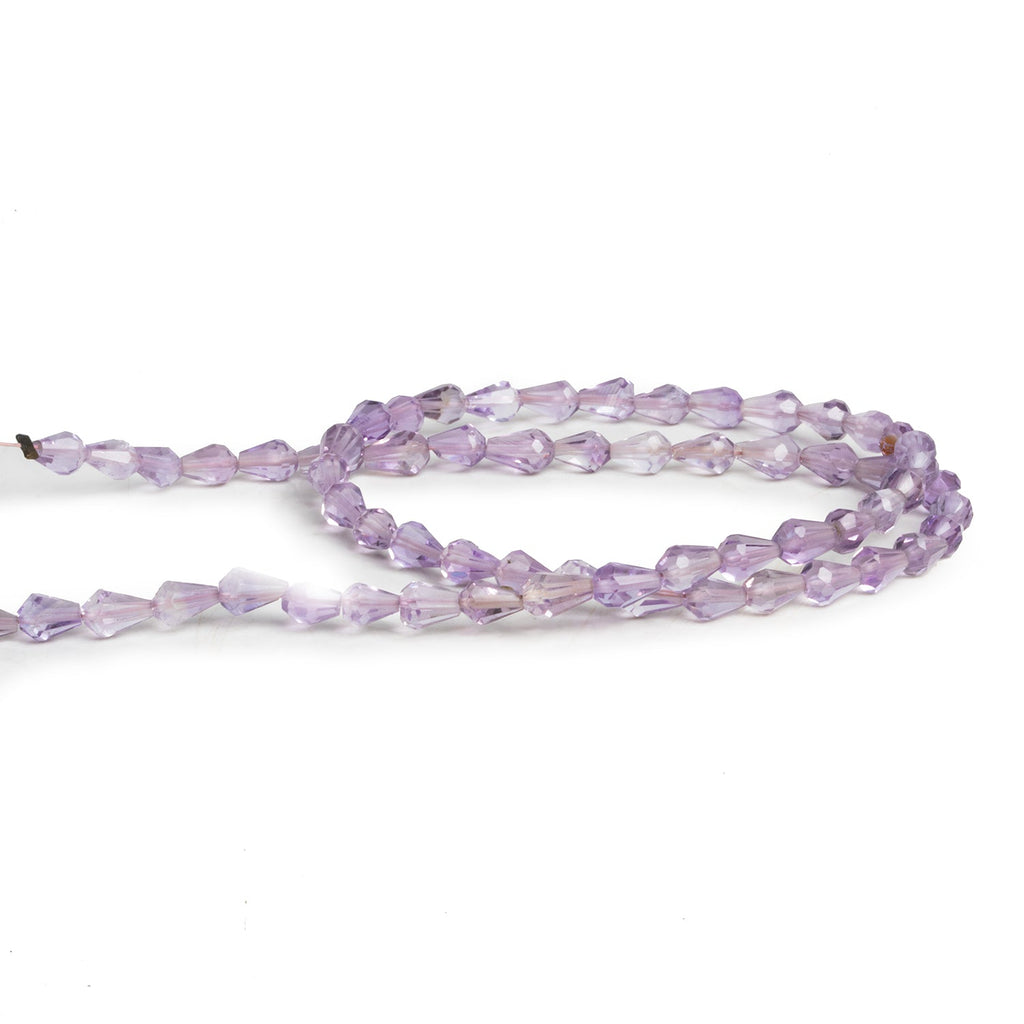 5x4mm Pink Amethyst Faceted Teardrops 12 inch 51 beads - The Bead Traders