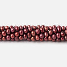 5x4mm Red Off Round Pearls 16 inch 98 beads - The Bead Traders