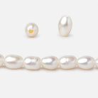 5x7mm Cream Large Hole Oval Freshwater Pearls 16 inch 52 pieces - The Bead Traders
