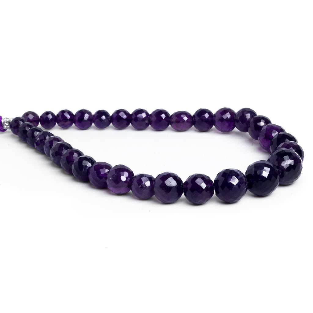 6 - 10mm Amethyst Faceted Rounds 9 inch 31 beads - The Bead Traders