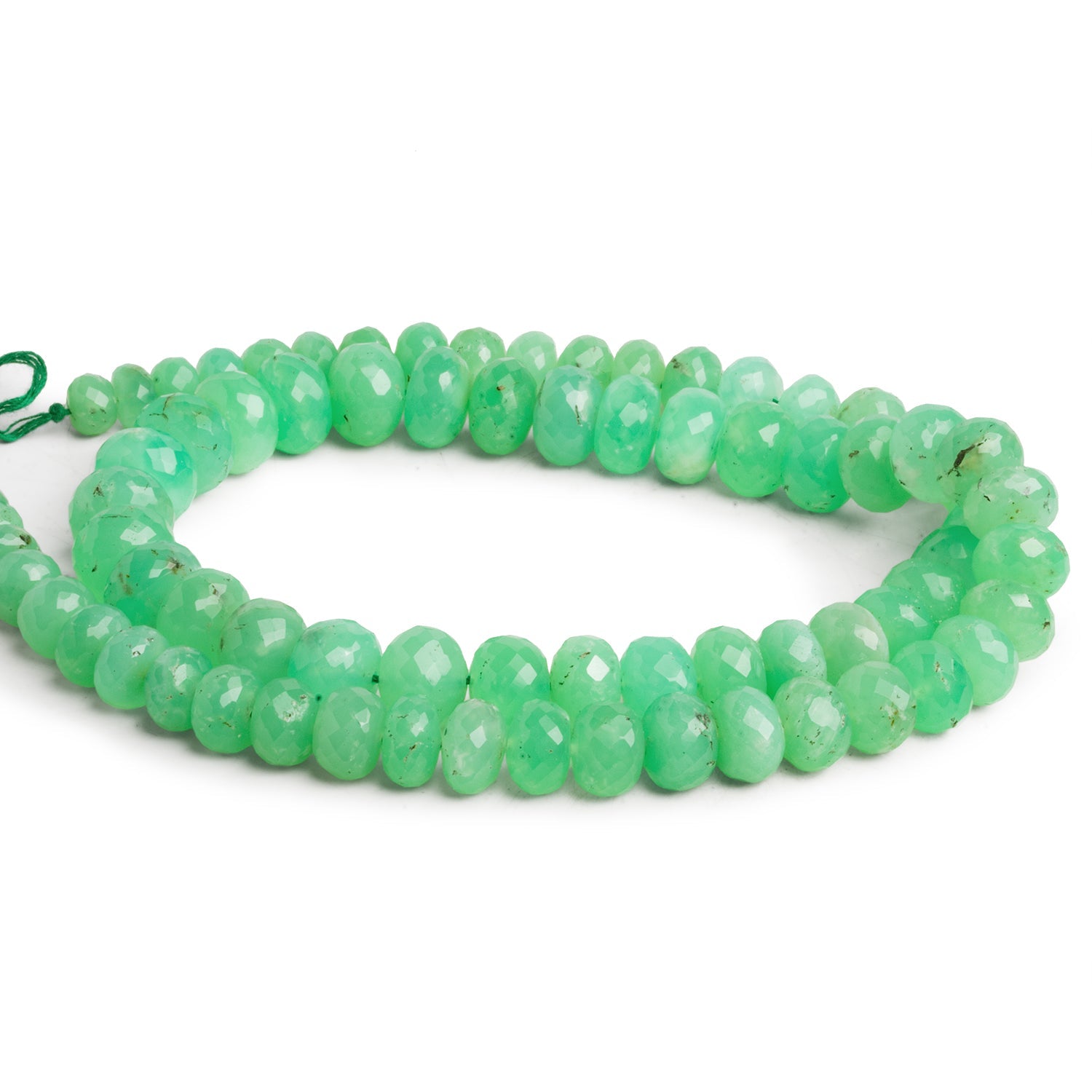 6 - 10mm Chrysoprase Faceted Rondelles 17 inch 75 beads - The Bead Traders