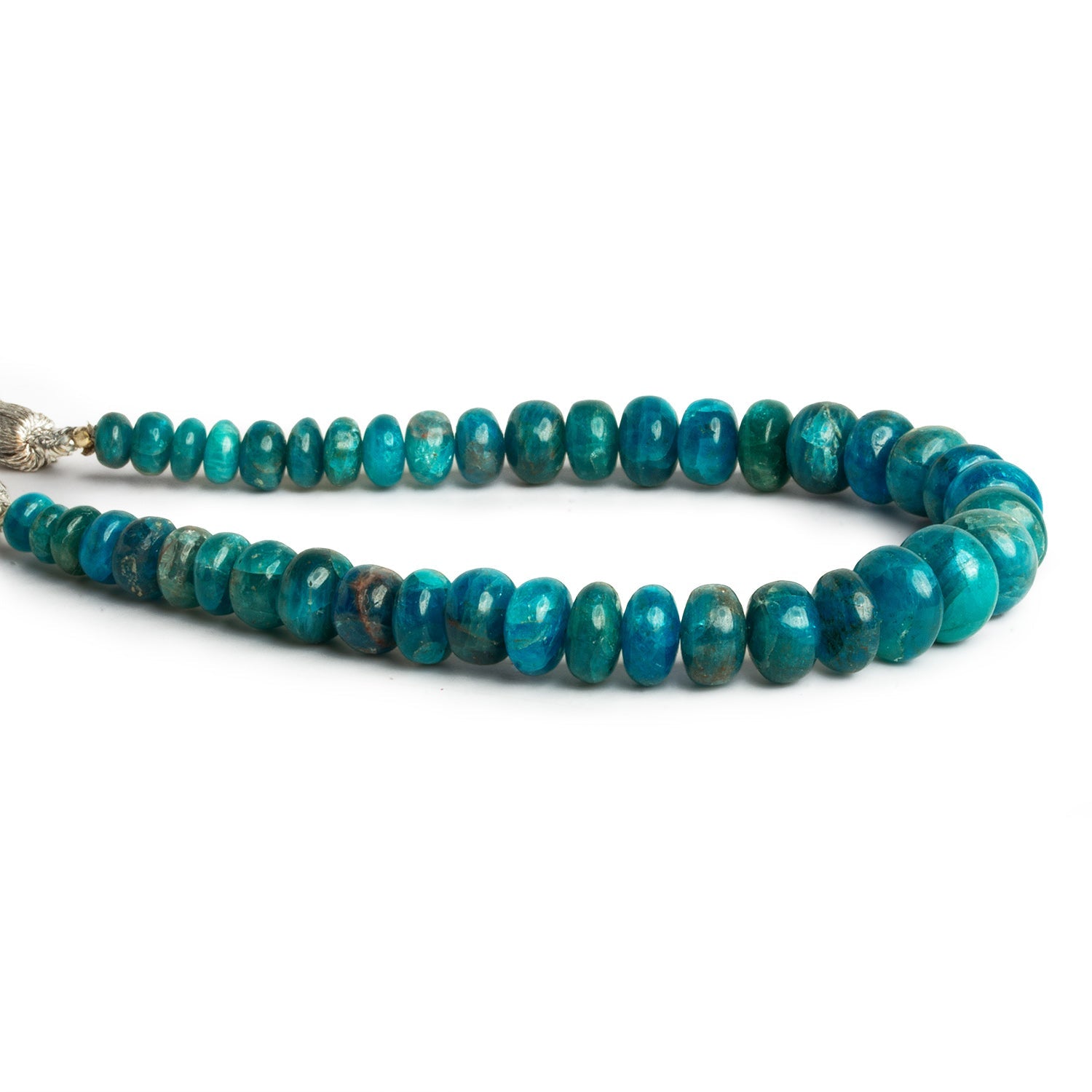 6 - 10mm Neon Apatite Plain Rondelles 8 inch 37 beads - The Bead Traders