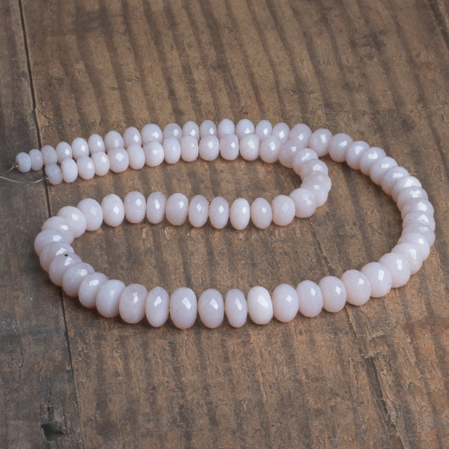 6-11mm Lavender Chalcedony Faceted Rondelles 18 inch 75 beads - The Bead Traders