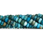 6 - 11mm Matte Apatite Plain Rondelles 14 inch 70 beads - The Bead Traders