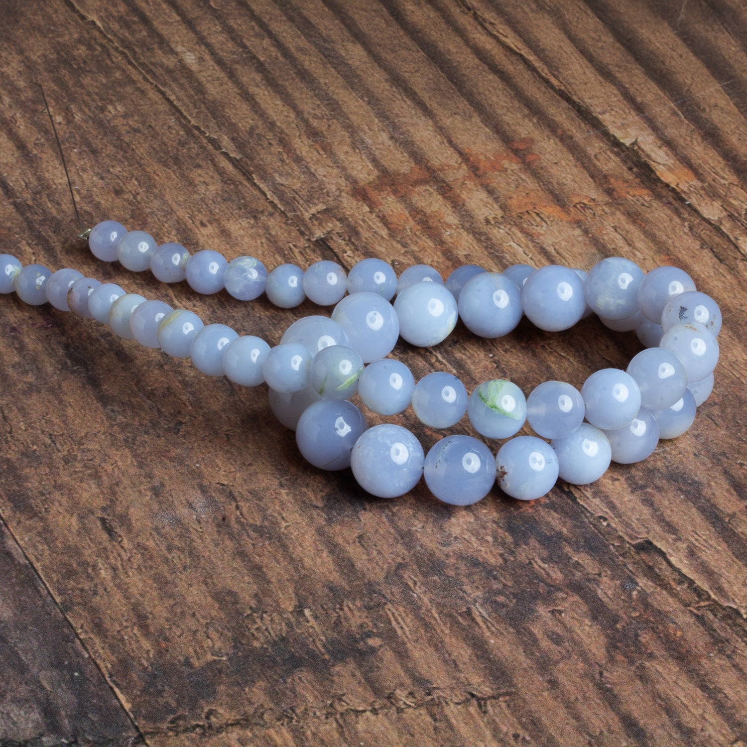 6 - 11mm Turkish Chalcedony Plain Rounds 16 inch 50 beads - The Bead Traders