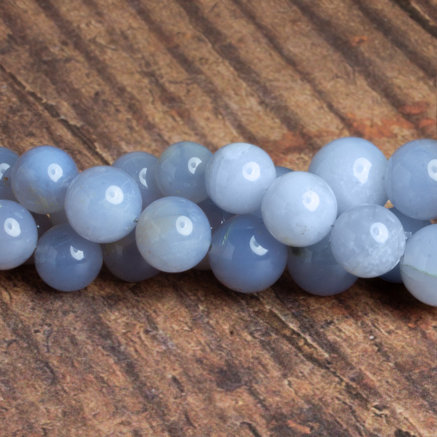 6 - 11mm Turkish Chalcedony Plain Rounds 16 inch 50 beads - The Bead Traders