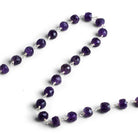 6-6.5mm Amethyst Faceted Rondelle Silver Chain 32 beads - The Bead Traders