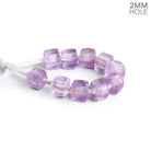 6-6.5mm Pink Amethyst 2mm Large Hole Cubes 10 beads - The Bead Traders