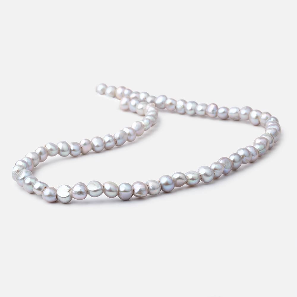 6 - 7 Warm Silver Baroque Large Hole Freshwater Pearls 16 inch 67pcs - The Bead Traders