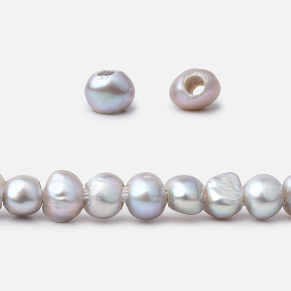 6-7 Warm Silver Baroque Large Hole Freshwater Pearls 16 inch 67pcs