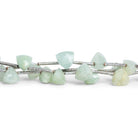 6 - 7mm Aquamarine Trillions 8 inch 15 beads - The Bead Traders