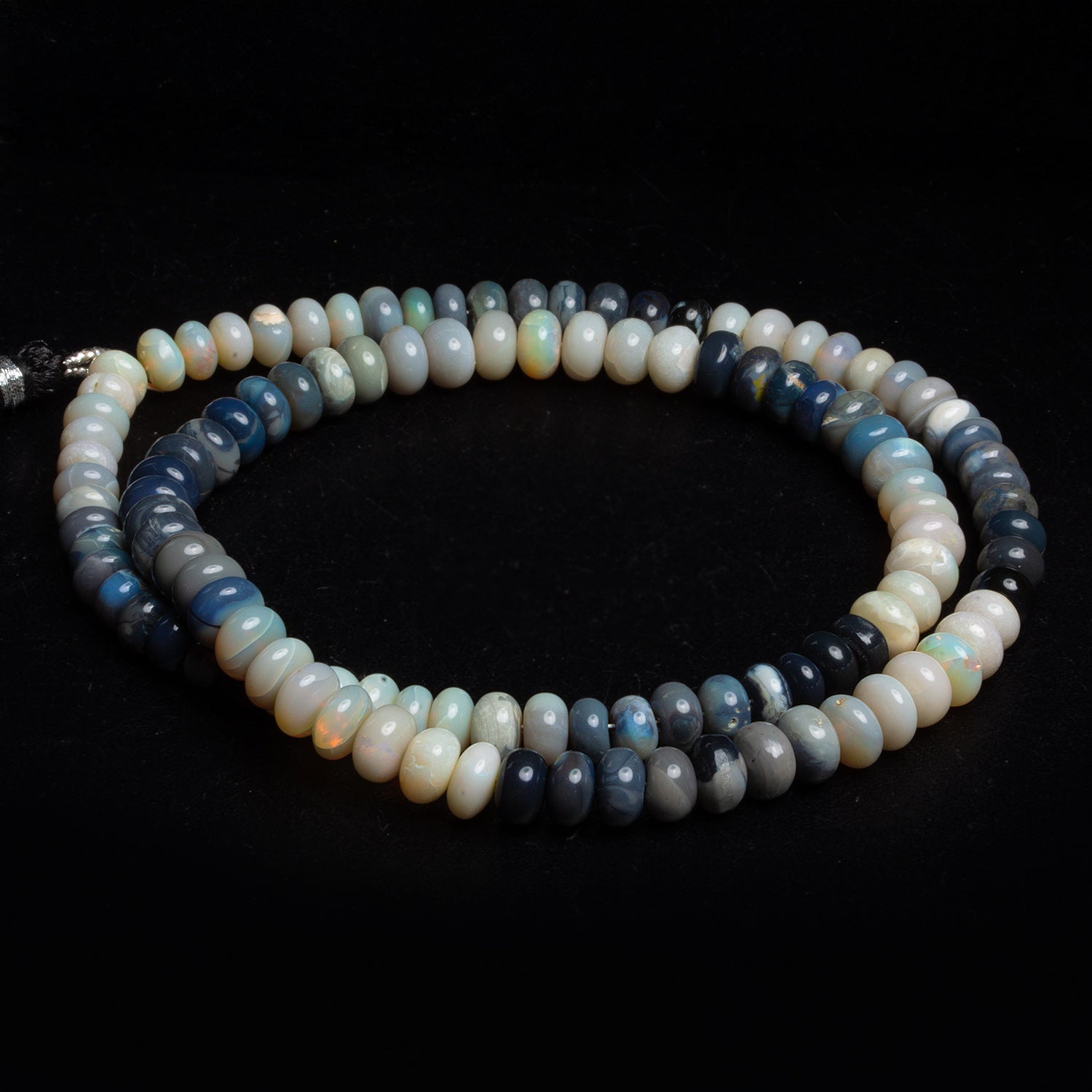 6 - 7mm Australian Opal Plain Rondelles 18 inch 110 beads - The Bead Traders