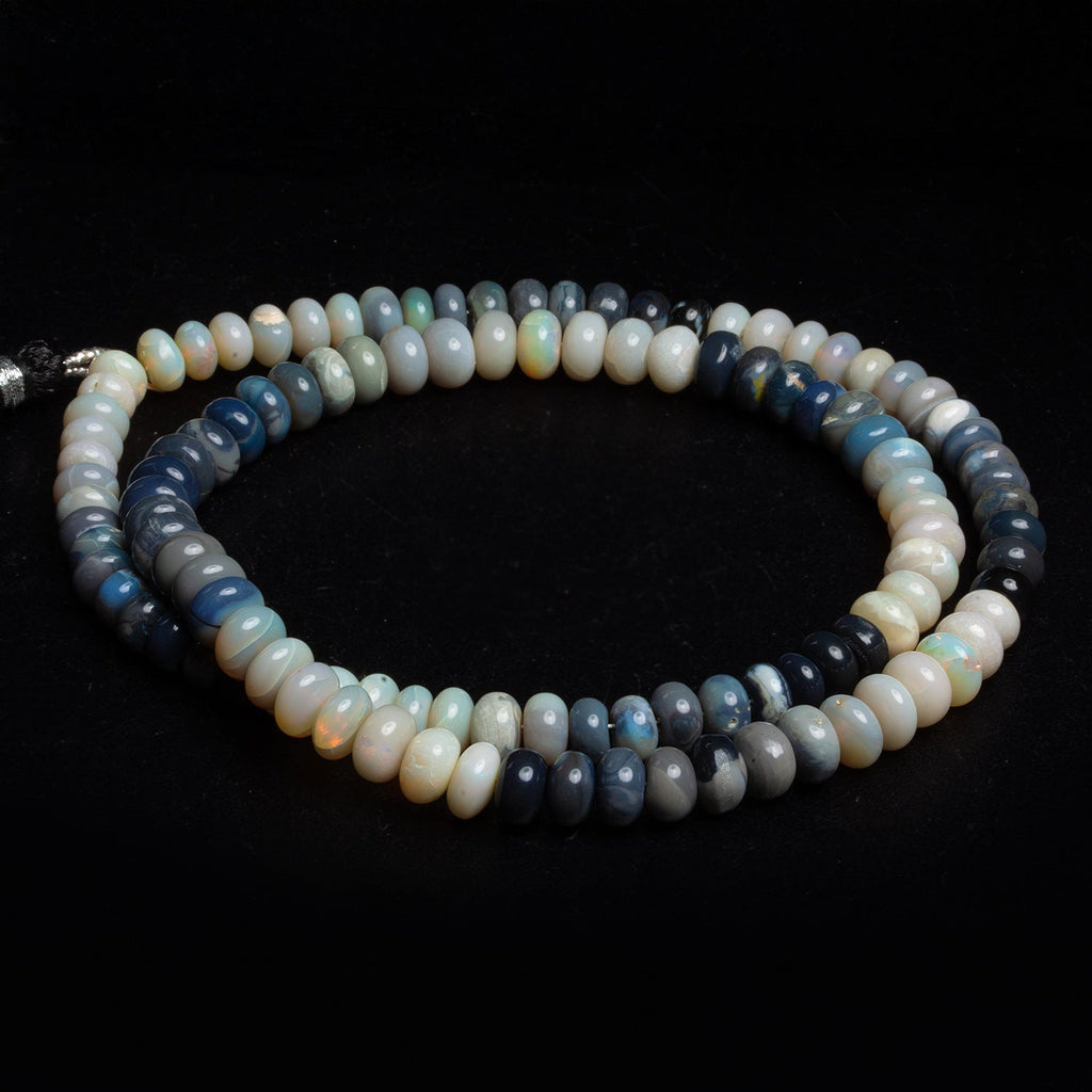6 - 7mm Australian Opal Plain Rondelles 18 inch 110 beads - The Bead Traders