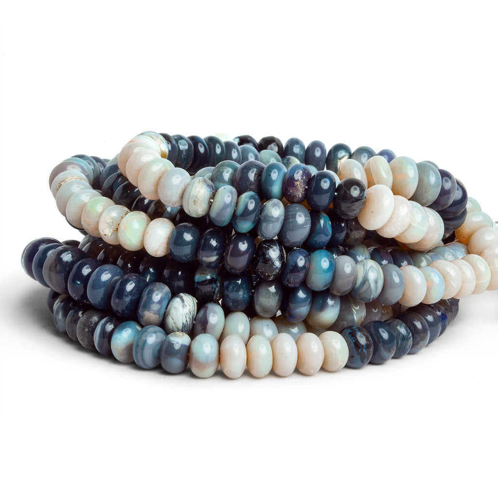 6 - 7mm Australian Opal Plain Rondelles 18 inch 110 beads - The Bead Traders