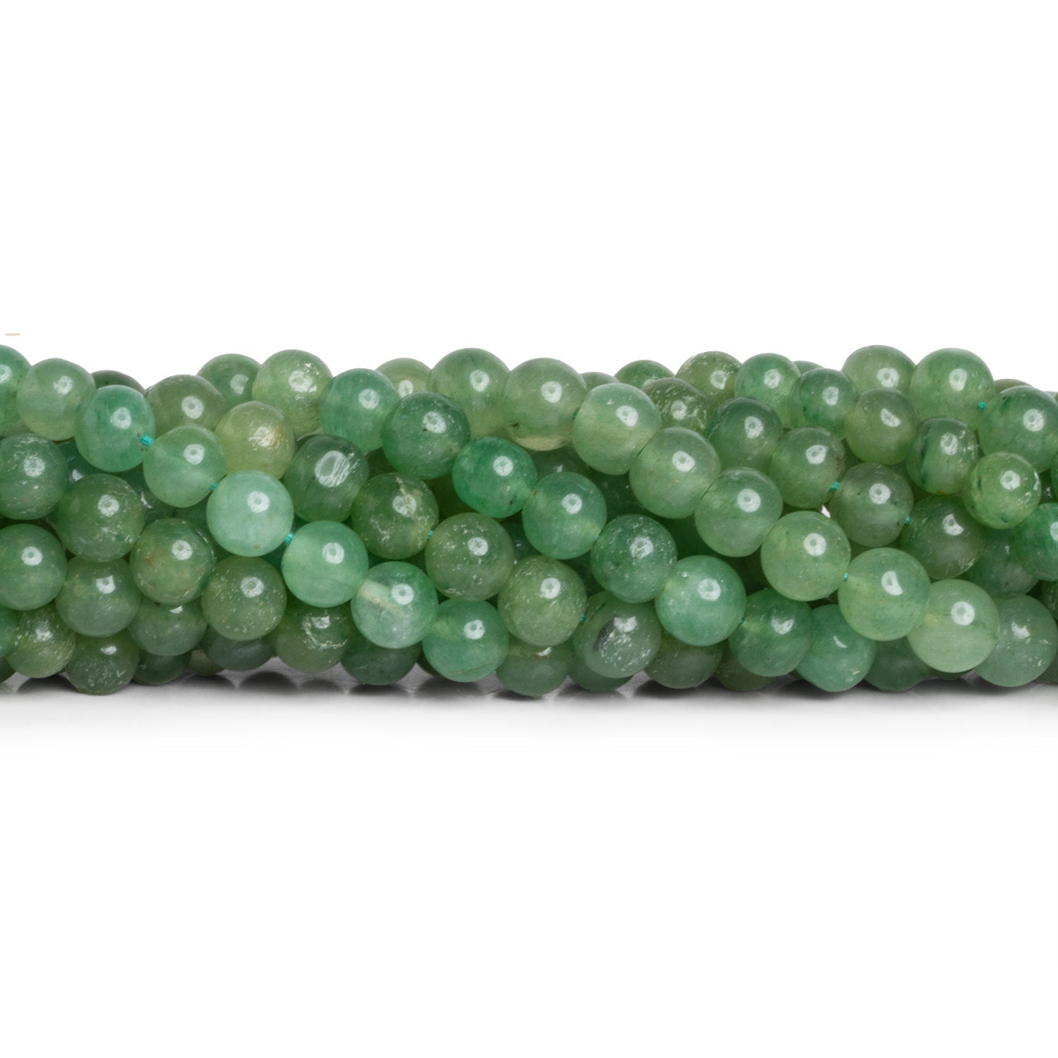 6 - 7mm Aventurine Plain Rounds 12 inch 48 beads - The Bead Traders
